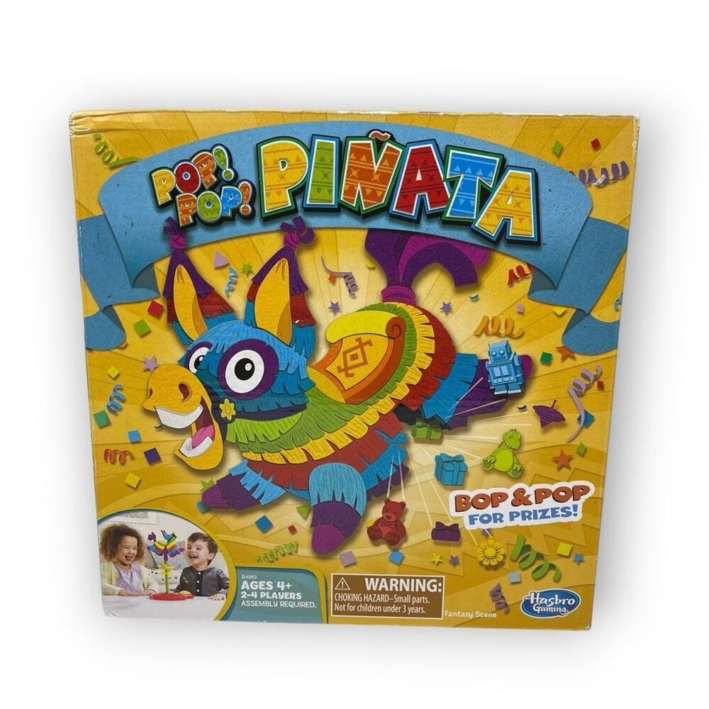Pop! Pop! Pinata Party Board Game Bop & Pop For Prizes 2015 Hasbro New Open Box